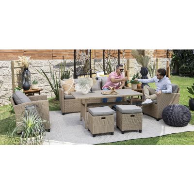 Comedor De Jardín Rattan Set Albany Gris