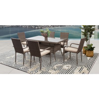 Comedor De Jardín Set  Bay Gris/Café Rattan