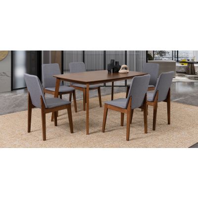 Comedor Rectangular Lexington Gris 7 Piezas