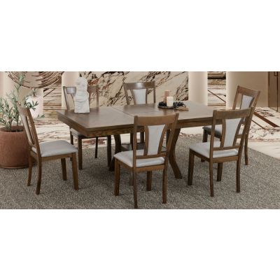 Comedor Con Extensión Revilla Gris 7 Piezas