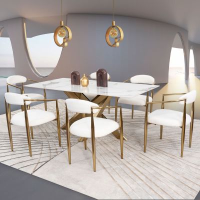 Comedor Rectangular Lusso Beige 7 Piezas