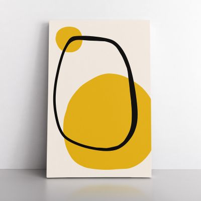 Cuadro Decorativo Moderno Ovalo Amarillo 90x60 cm