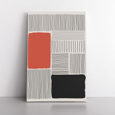 Cuadro Decorativo Moderno Rayas Naranja 90x60 cm