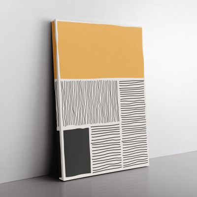 Cuadro Decorativo Moderno Rayas Amarillo 90x60 cm