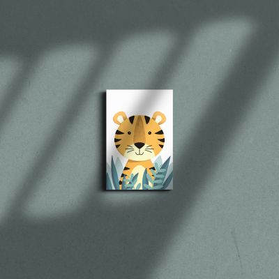 Cuadro Decorativo Infantil Tigre Amarillo 60x40 cm