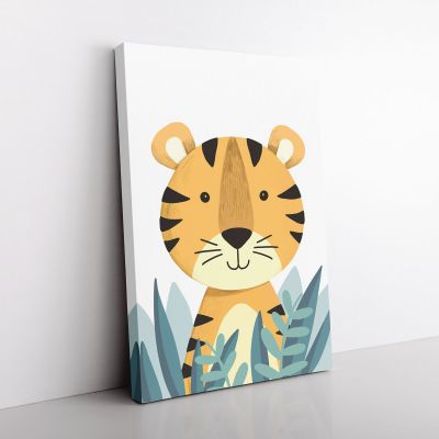 Cuadro Decorativo Infantil Tigre Amarillo 90x60 cm