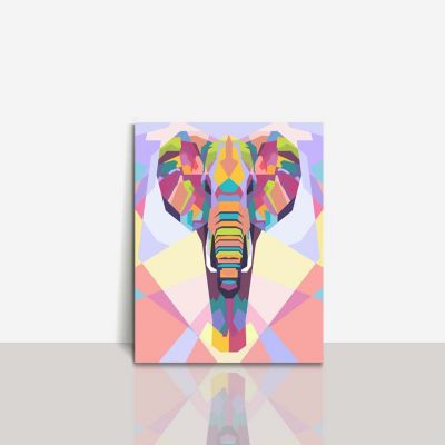 Cuadro Decorativo 130 X 130 cm Elefante Lienzo Multicolor