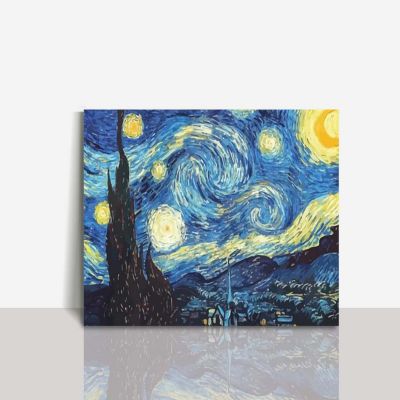 Cuadro Decorativo 180 X 120 cm Van Gogh Lienzo Multicolor