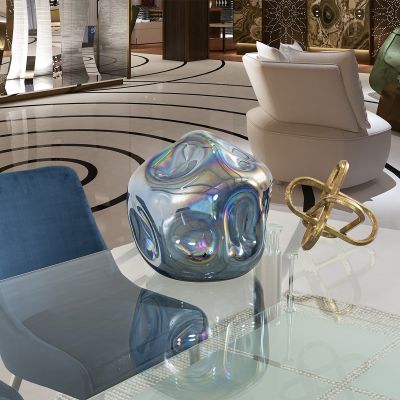 Esfera Decorativa Cristal Zirconia Azul Grande
