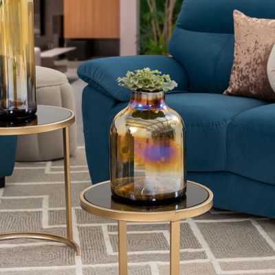 Jarrón Decorativo Balero Cristal Zirconia Ambar Chico