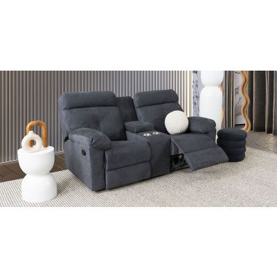 Sofá 2 Plazas Con Reclinables Estonia Gris