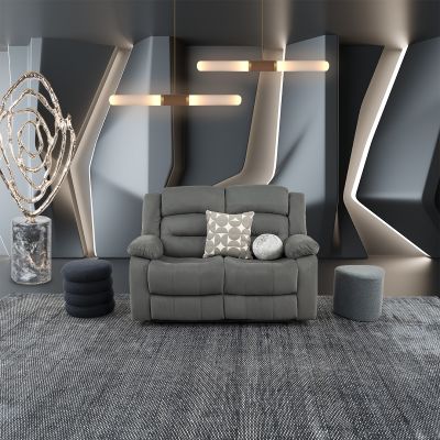 Sofá 2 Plazas Con 2 Reclinables Melbury Gris