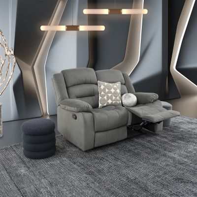 Sofá 2 Plazas Con 2 Reclinables Melbury Gris
