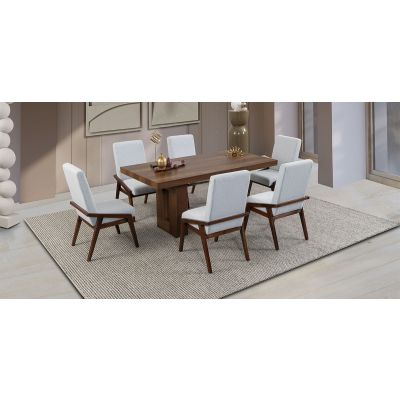 Comedor Marbella Con Sillas Praga Mix Gris 7 Piezas