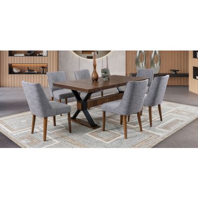 Comedor Con Extensión Toledo Gris 7 Piezas