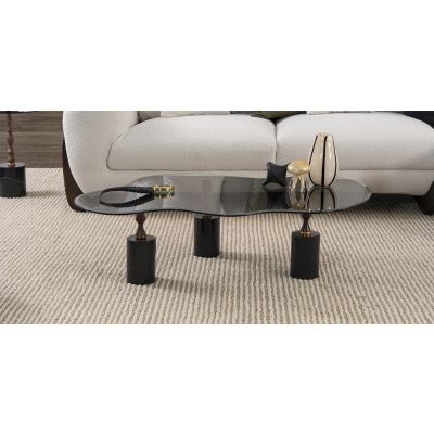 Mesa De Centro Cristal Murk Negro