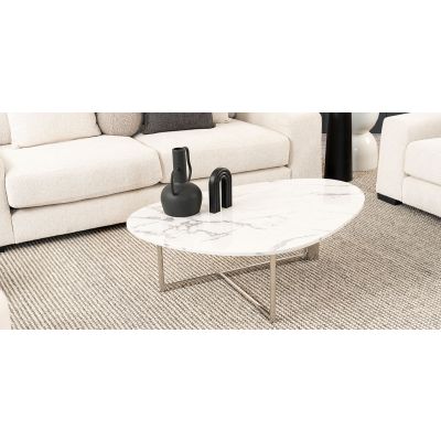 Mesa De Centro Ovalada Etel Blanco
