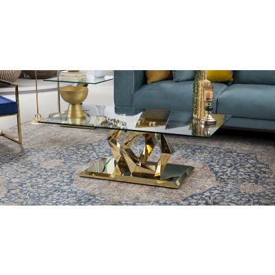 Mesa de Centro Rectangular Royal Gold Hexa
