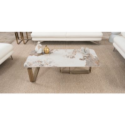 Mesa De Centro Rectangular Fall Dorado