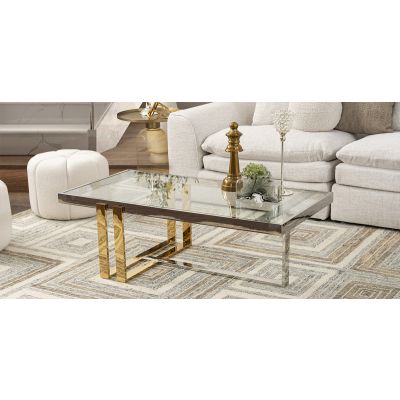Mesa De Centro Rectangular Clark Plata