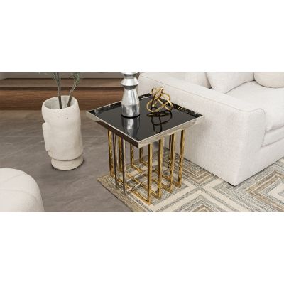 Mesa Lateral Cuadrada King Dorado