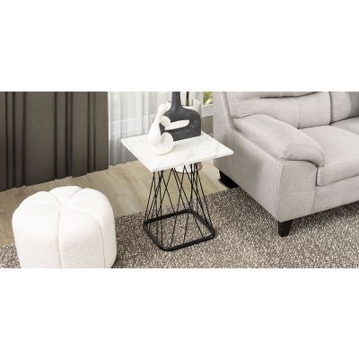 Mesa Lateral Cuadrada Nápoles Blanco
