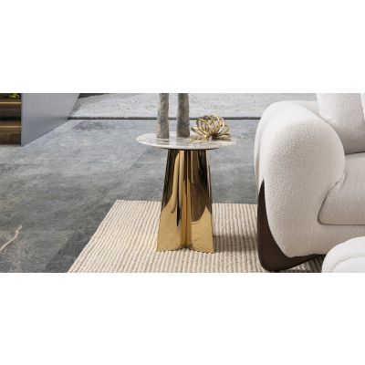 Mesa Lateral Redonda Spring Dorado