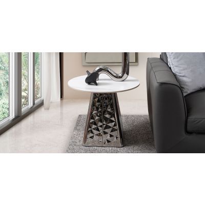 Mesa Lateral Redonda Winter Plata
