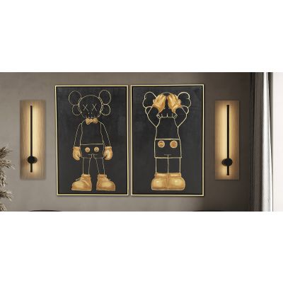 Cuadro Decorativo Kaos CL Negro 2 Piezas
