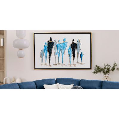 Cuadro Decorativo Al Oleo Humanidad CL Azul