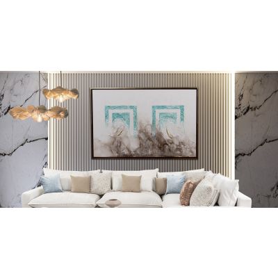 Cuadro Decorativo Al Oleo Koi CL Azul