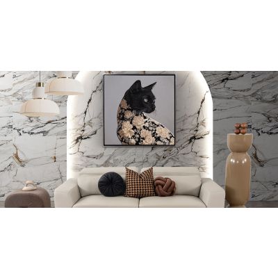 Cuadro Decorativo Al Oleo Cat Negro