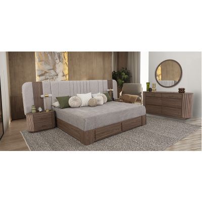 Recámara King Size Padma CL Café 5 Piezas