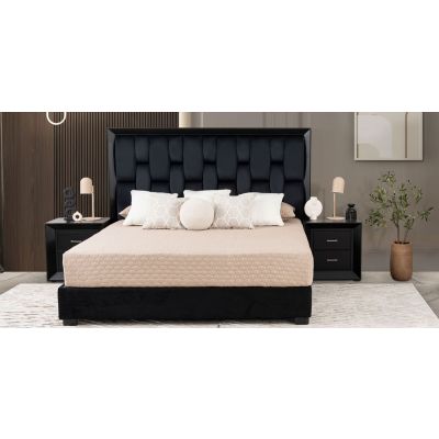 Recámara King Size Chicago Negro 3 Piezas