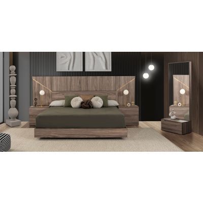 Recámara King Size Eslovenia Café Nogal 4 Piezas