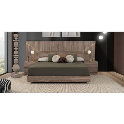 Recámara King Size Eslovenia Café Nogal 3 Piezas