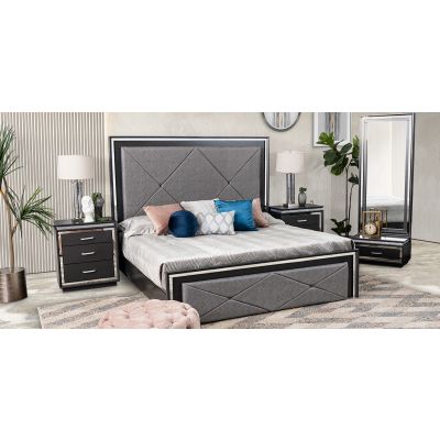 Recámara King Size Lisboa Plata 4 Piezas