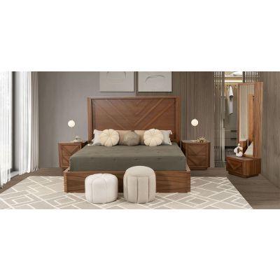 Recámara King Size Vitto Café 4 Piezas