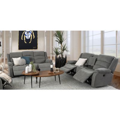 Sala Con Reclinables Eléctricos Sedona Gris