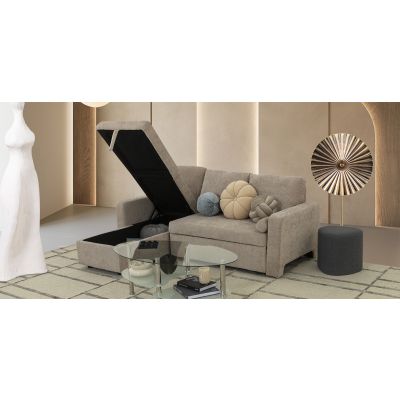 Sala Modular Izquierda Con Baúl Y Cama Alta Maia Beige 