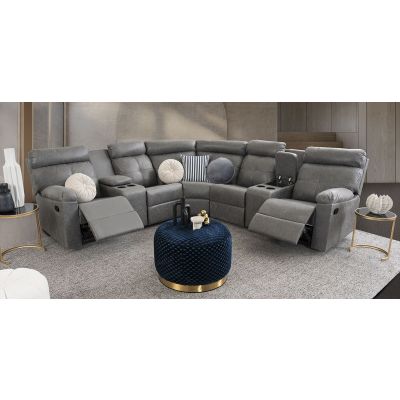 Sala Modular Con Reclinable Liam Gris 