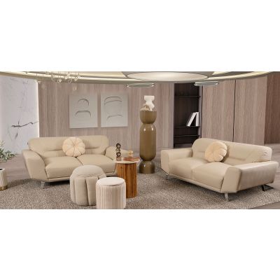 Sala Piel Ameno CL Beige (Boal) 2 Piezas