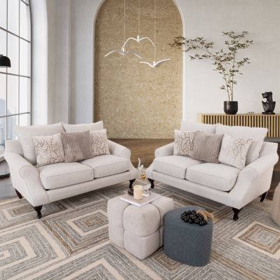 Sala James Fiora Ecru Blanco 2 Piezas