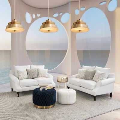 Sala James Fiora Ecru Blanco 2 Piezas