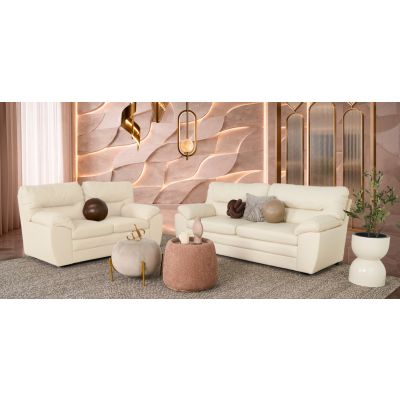 Sala Piel Pisa Blanco Hueso