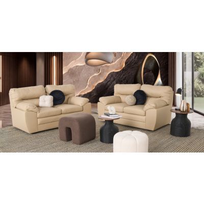 Sala Piel Pisa Beige 2 Piezas