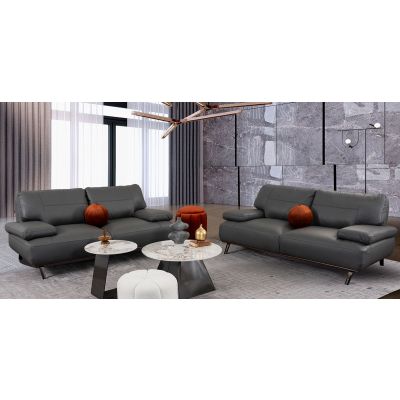Sala Piel Scola Gris 2 Piezas (Boal)