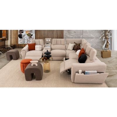 Sala Modular Con Reclinables Eléctricos Y Sistema De Sonido Envolvente Beat Beige