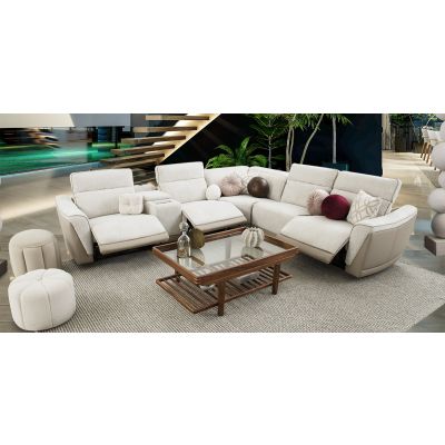 Sala Modular Con Reclinables Eléctricos Lumea Beige 