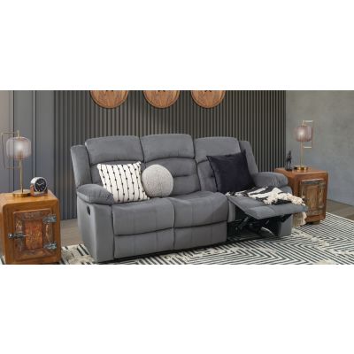 Sofá 3 Plazas Con 2 Reclinables Melbury Gris